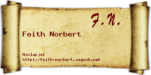 Feith Norbert névjegykártya